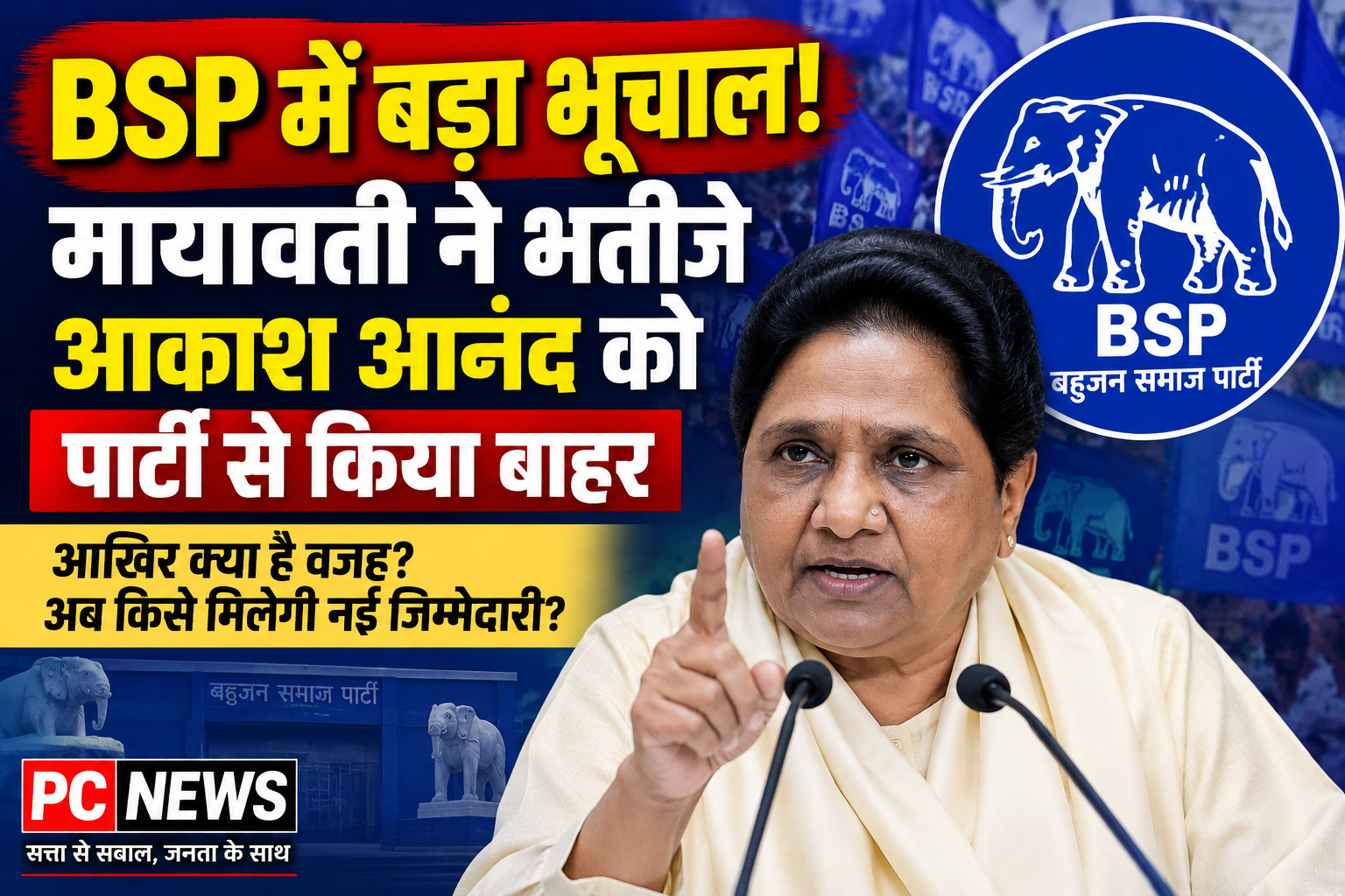 BSP में बड़ा भूचाल! मायावती ने भतीजे आकाश आनंद को पार्टी से किया बाहर