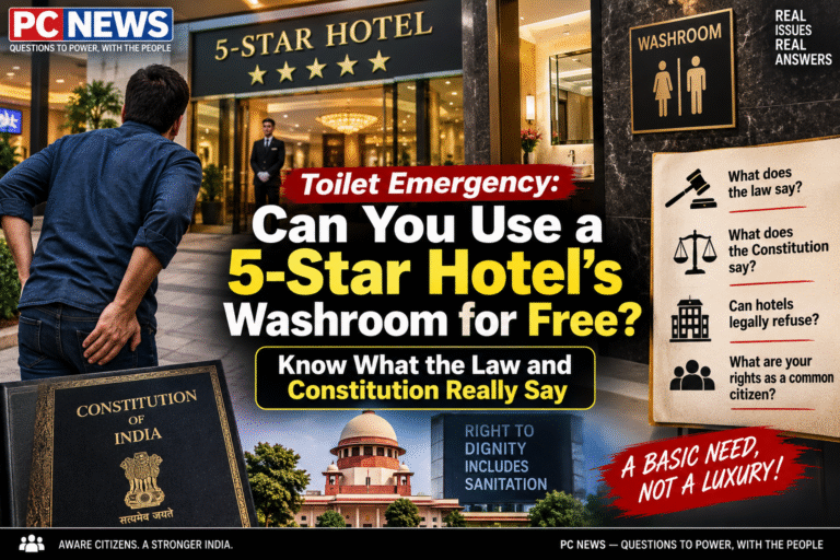 “टॉयलेट की इमरजेंसी में क्या 5-Star होटल का Washroom फ्री में इस्तेमाल कर सकते हैं? जानिए कानून और संविधान का पूरा सच”